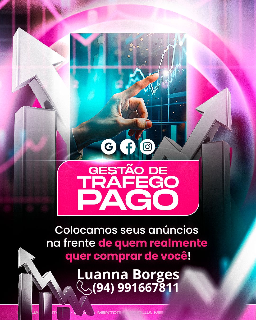 Resumo sobre Tráfego Pago 🚀 O tráfego pago é uma estratégia essencial para atrair clientes rapidamente e aumentar suas vendas. Através de anúncios no Google, Facebook, Instagram e outras plataformas, sua empresa pode alcançar um público qualificado, gerando mais leads e conversões. Com campanhas bem segmentadas, você investe no público certo, no momento certo, maximizando seu retorno sobre investimento (ROI). ✅ Alcance mais clientes em menos tempo ✅ Anúncios segmentados para seu público-alvo ✅ Resultados rápidos e mensuráveis ✅ Aumento de leads e vendas diretas 💡 Quer impulsionar seu negócio? Entre em contato e descubra como o tráfego pago pode aumentar suas vendas de forma estratégica! 📲